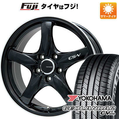 【新品国産車用5穴114.3】 夏タイヤ ホイール4本セット 215/50R18 ヨコハマ ジオランダー CV G058 レアマイスター CS-V(グロスブラック/リムポリッシュ) 7.5J 18インチ(送料無料)