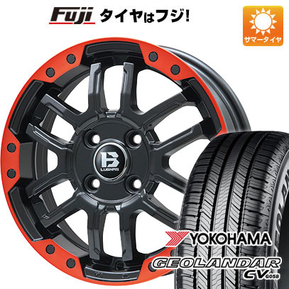 【新品】デリカD5 夏タイヤ ホイール4本セット 235/70R16 ヨコハマ ジオランダー CV G058 ビッグウエイ B-LUGNAS FRD(マットブラック/レッドリム) 6.5J 16インチ(送料無料)