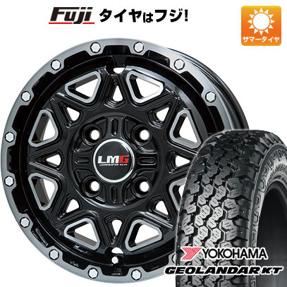 【新品 軽自動車】軽トラ 軽バン 夏タイヤ ホイール4本セット 145/80R12 80/78N ヨコハマ ジオランダー KT レアマイスター LMG モンタグナ(ブラックポリッシュ/ブラッククリア) 4J 12インチ(送料無料)