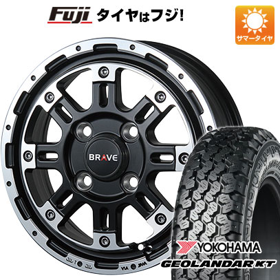 【新品 軽自動車】軽トラ 軽バン 夏タイヤ ホイール4本セット 145/80R12 80/78N ヨコハマ ジオランダー KT ブレスト バーンズテック ブレイブストリーム 4J 12インチ(送料無料)