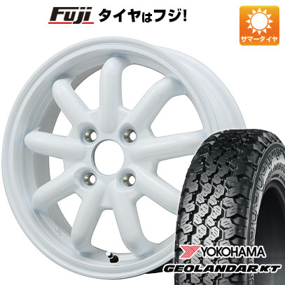 【新品 軽自動車】軽トラ 軽バン 夏タイヤ ホイール4本セット 145/80R12 80/78N ヨコハマ ジオランダー KT ブランドルライン ストレンジャーKST-9改 ホワイト 3.5J 12インチ(送料無料)