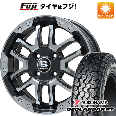 【新品 軽自動車】軽トラ 軽バン 夏タイヤ ホイール4本セット 145/80R12 80/78N ヨコハマ ジオランダー KT ビッグウエイ B-LUGNAS FRD(ブラックポリッシュ/ブラッククリア) 4J 12インチ(送料無料)|フジコーポレーション