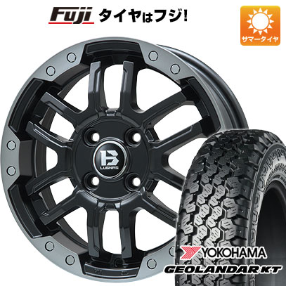 【新品 軽自動車】軽トラ 軽バン 夏タイヤ ホイール4本セット 145/80R12 80/78N ヨコハマ ジオランダー KT ビッグウエイ B-LUGNAS FRD(マットブラック/ブラッククリアリム) 4J 12インチ(送料無料)