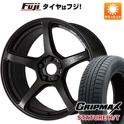 【新品国産車用5穴114.3】 夏タイヤ ホイール4本セット 225/55R18 グリップマックス スタチャー H/T BSW（限定） WORK ワーク エモーション T5R 7.5J 18インチ(送料無料)