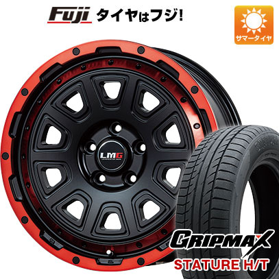 【新品国産車用5穴114.3】 夏タイヤ ホイール4本セット 225/65R17 グリップマックス スタチャー H/T BSW（限定） レアマイスター LMG DS-10 マットブラック/レッドリム 7.5J 17インチ(送料無料)
