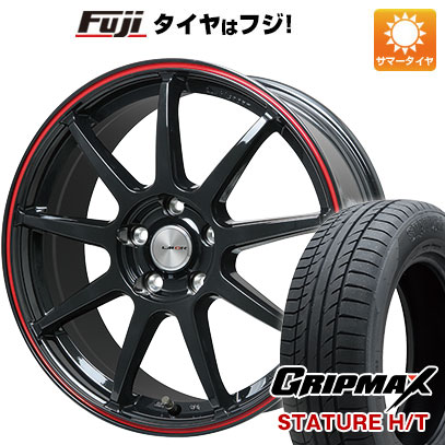 【新品国産車用5穴114.3】 夏タイヤ ホイール4本セット 235/50R18 グリップマックス スタチャー H/T BSW（限定） レアマイスター LMスポーツLM-QR グロスブラック/レッドライン 8J 18インチ(送料無料)｜フジコーポレーション