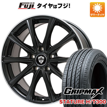 【新品国産車用5穴100】 夏タイヤ ホイール4本セット 225/55R18 グリップマックス スタチャー H/T300 BSW（限定） エルベ エステローザ MZV ブラックリムポリッシュ 7.5J 18インチ(送料無料)