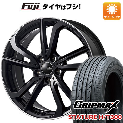 【新品国産車用5穴100】 夏タイヤ ホイール4本セット 225/55R18 グリップマックス スタチャー H/T300 BSW（限定） ブランドルライン レツィオ ブラックリムポリッシュ 7.5J 18インチ(送料無料)