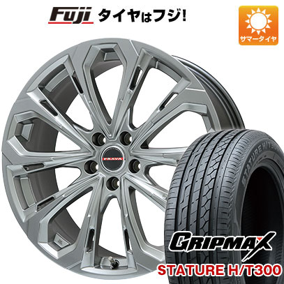 【新品国産車用5穴114.3】 夏タイヤ ホイール4本セット 235/55R18 グリップマックス スタチャー H/T300 BSW（限定） ビッグウエイ レイシーン プラバ5X(クロームハイパーシルバー) 8J 18インチ(送料無料)