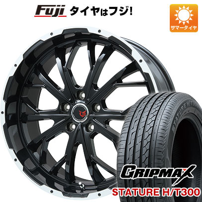 【新品国産車用5穴114.3】 夏タイヤ ホイール4本セット 235/55R20 グリップマックス スタチャー H/T300 BSW（限定） レアマイスター LMG ヴァスティア(グロスブラック/ホワイトリム) 8.5J 20インチ(送料無料)