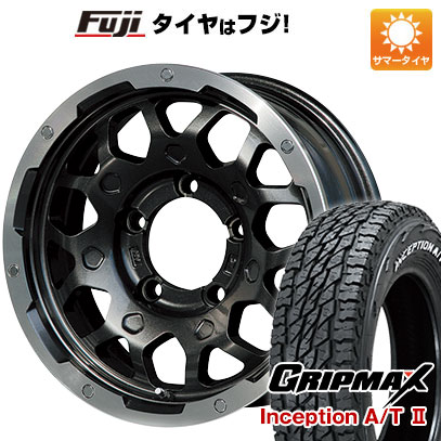 【新品】ジムニー 夏タイヤ ホイール4本セット 175/80R16 グリップマックス インセプション A/TII RWL(限定) レアマイスター LMG MS-9W ブラック/ブラッククリアリム 5.5J 16インチ(送料無料)