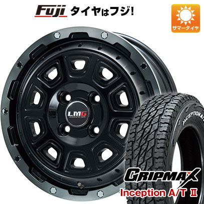 【新品 軽自動車】軽トラ 軽バン 夏タイヤ ホイール4本セット 145R12C 80/78N グリップマックス インセプション A/TII RWL(限定) レアマイスター LMG DS-10 ブラック/ブラッククリアリム 4J 12インチ(送料無料)｜フジコーポレーション