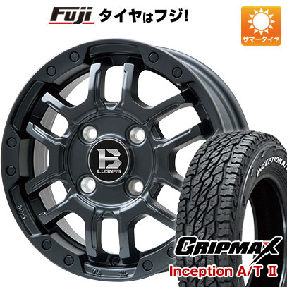 【新品 軽自動車】軽トラ 軽バン 夏タイヤ ホイール4本セット 145R12C 80/78N グリップマックス インセプション A/TII RWL(限定) ビッグウエイ B-LUGNAS FRD(マットブラック) 4J 12インチ(送料無料)