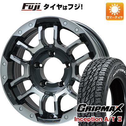 【新品】ジムニー 夏タイヤ ホイール4本セット 175/80R16 グリップマックス インセプション A/TII RWL(限定) ビッグウエイ B-LUGNAS FRD(ブラックポリッシュ/ブラッククリア) 5.5J 16インチ(送料無料)