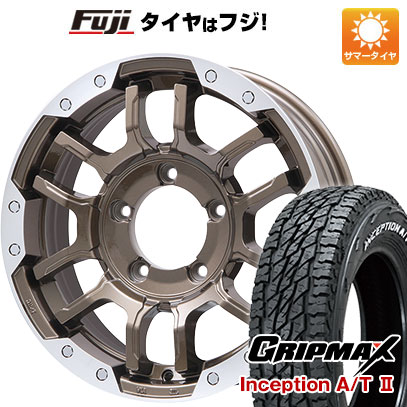 【新品】ジムニー 夏タイヤ ホイール4本セット 175/80R16 グリップマックス インセプション A/TII RWL(限定) ビッグウエイ B-LUGNAS FRD(ブロンズ/リムポリッシュ) 16インチ(送料無料)画像