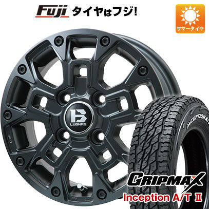 【新品 軽自動車】軽トラ 軽バン 夏タイヤ ホイール4本セット 145R12C 80/78N グリップマックス インセプション A/TII RWL(限定) ビッグウエイ B-LUGNAS BRD(マットブラック) 4J 12インチ(送料無料)