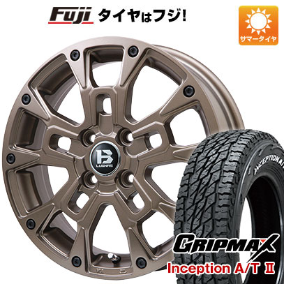 【新品 軽自動車】軽トラ 軽バン 夏タイヤ ホイール4本セット 145R12C 80/78N グリップマックス インセプション A/TII RWL(限定) ビッグウエイ B-LUGNAS BRD(マットブロンズ) 4J 12インチ(送料無料)