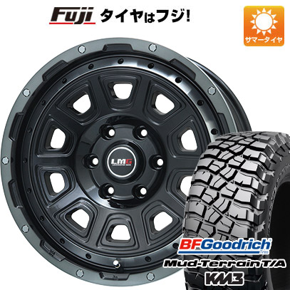 【新品】プラド/ハイラックス 夏タイヤ ホイール4本セット 265/70R17 BFグッドリッチ マッドテレーンT/A KM3 レアマイスター LMG DS-10 ブラック/ブラッククリアリム 7.5J 17インチ(送料無料)｜フジコーポレーション