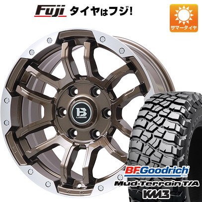 【新品】プラド/ハイラックス 夏タイヤ ホイール4本セット 265/70R17 BFグッドリッチ マッドテレーンT/A KM3 ビッグウエイ B-LUGNAS FRD(ブロンズ/リムポリッシュ) 8J 17インチ(送料無料)｜フジコーポレーション