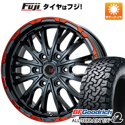 【新品国産車用6穴139.7】 夏タイヤ ホイール4本セット 35X12.5R17 BFグッドリッチ オールテレーンT/A KO2 RWL/RBL レアマイスター LMG ヴァスティア(グロスブラック/レッドリム) 8J 17インチ(送料無料)
