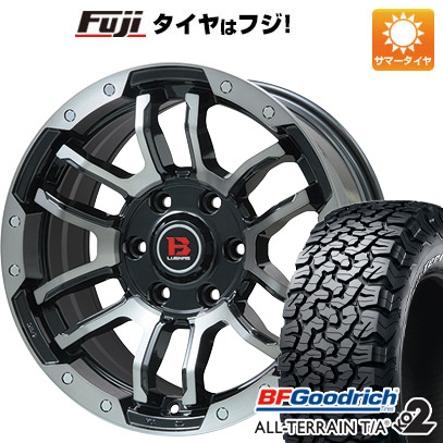 【新品国産車用6穴139.7】 夏タイヤ ホイール4本セット 35X12.5R17 BFグッドリッチ オールテレーンT/A KO2 RWL/RBL ビッグウエイ B-LUGNAS FRD(ブラックポリッシュ/ブラッククリア) 8J 17インチ(送料無料)