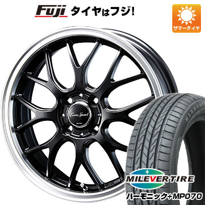 【新品 軽自動車】N-BOX タント スペーシア 夏タイヤ ホイール4本セット 165/55R15 ミレバー ハーモニック プラス MP070(限定) ブレスト ユーロスポーツ タイプ805 セミグロスブラック 5J 15インチ(送料無料)｜フジコーポレーション
