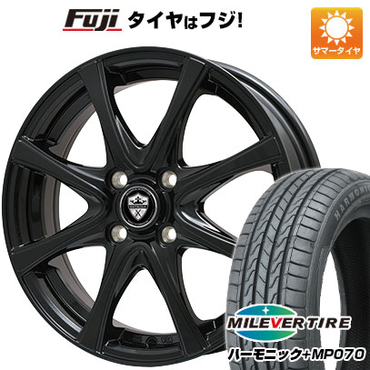 【新品 軽自動車】N-BOX タント スペーシア 夏タイヤ ホイール4本セット 165/55R15 ミレバー ハーモニック プラス MP070(限定) エルベ エステローザ FSV グロスブラック 4.5J 15インチ(送料無料)
