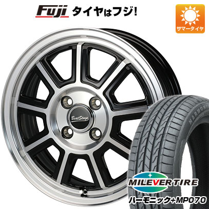 【新品 軽自動車】N-BOX タント スペーシア 夏タイヤ ホイール4本セット 165/55R15 ミレバー ハーモニック プラス MP070(限定) ブレスト ビートステージ KS-C 5J 15インチ(送料無料)