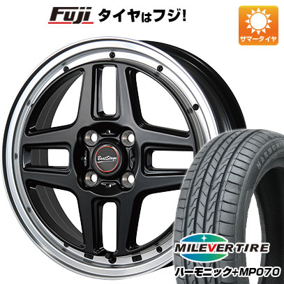【新品 軽自動車】N-BOX タント スペーシア 夏タイヤ ホイール4本セット 165/55R15 ミレバー ハーモニック プラス MP070(限定) ブレスト ビートステージ WT-C 5J 15インチ(送料無料)