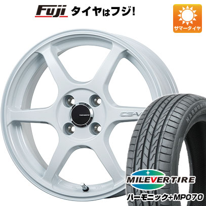 【新品 軽自動車】N-BOX タント スペーシア 夏タイヤ ホイール4本セット 165/55R15 ミレバー ハーモニック プラス MP070(限定) レアマイスター CS-V6(ホワイト) 5J 15インチ(送料無料)
