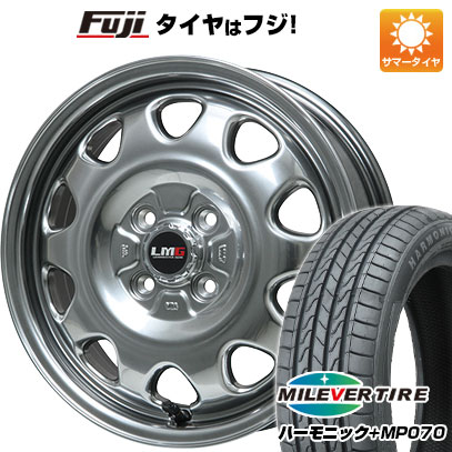 【新品 軽自動車】N-BOX タント スペーシア 夏タイヤ ホイール4本セット 165/55R15 ミレバー ハーモニック プラス MP070(限定) レアマイスター LMG OFF-STYLE(ハイパーシルバー) 4.5J 15インチ(送料無料)