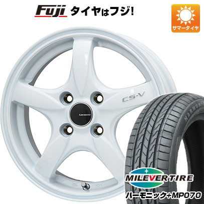 【新品 軽自動車】N-BOX タント スペーシア 夏タイヤ ホイール4本セット 165/55R15 ミレバー ハーモニック プラス MP070(限定) レアマイスター CS-V(ホワイト) 5J 15インチ(送料無料)