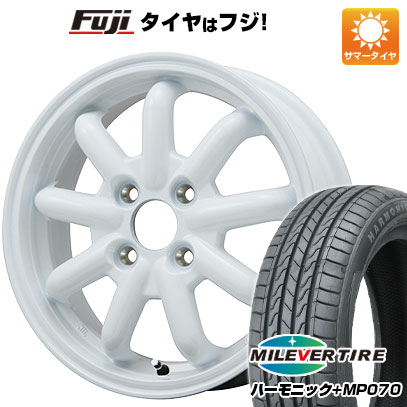 【新品 軽自動車】N-BOX タント スペーシア 夏タイヤ ホイール4本セット 165/55R15 ミレバー ハーモニック プラス MP070(限定) ブランドルライン ストレンジャーKST-9改 ホワイト 4.5J 15インチ(送料無料)