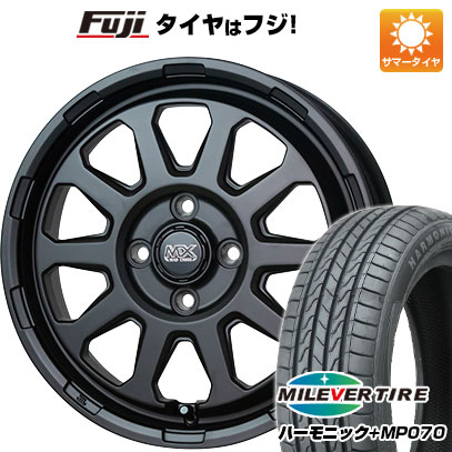 【新品 軽自動車】N-BOX タント スペーシア 夏タイヤ ホイール4本セット 165/55R15 ミレバー ハーモニック プラス MP070(限定) ホットスタッフ マッドクロス レンジャー 4.5J 15インチ(送料無料)