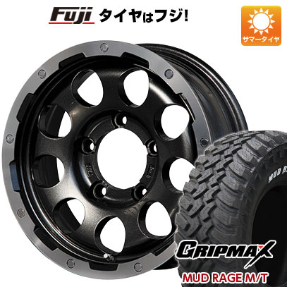 【新品】ジムニーシエラ/ジムニーノマド 夏タイヤ ホイール4本セット 195/80R15 96 Q グリップマックス マッドレイジM/T RWL(限定2024年製) レアマイスター LMG CS-9 ブラック/ブラッククリアリム 5.5J 15インチ(送料無料)