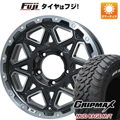 【新品】ジムニーシエラ/ジムニーノマド 夏タイヤ ホイール4本セット 195/80R15 96 Q グリップマックス マッドレイジM/T RWL(限定) レアマイスター LMG モンタグナ(ブラックポリッシュ/ブラッククリア) 15インチ(送料無料) サマータイヤ
