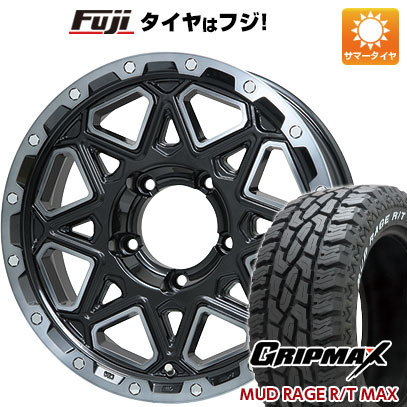 【新品】ジムニー 夏タイヤ ホイール4本セット 195R16C 104/102Q グリップマックス マッドレイジR/T MAX RWL(限定) レアマイスター LMG モンタグナ(ブラックポリッシュ/ブラッククリア) 5.5J 16インチ(送料無料)