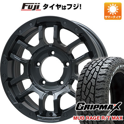 【新品】ジムニー 夏タイヤ ホイール4本セット 185/85R16 グリップマックス マッドレイジR/T MAX RWL(限定2024年製) ビッグウエイ B-LUGNAS FRD(マットブラック) 16インチ(送料無料) サマータイヤ