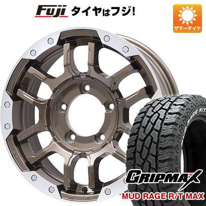 【新品】ジムニー 夏タイヤ ホイール4本セット 195R16C 104/102Q グリップマックス マッドレイジR/T MAX RWL(限定) ビッグウエイ B-LUGNAS FRD(ブロンズ/リムポリッシュ) 5.5J 16インチ(送料無料)