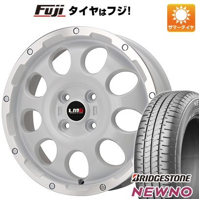 【新品 軽自動車】N-BOX タント スペーシア 夏タイヤ ホイール4本セット 155/65R14 ブリヂストン ニューノ(限定) レアマイスター LMG CS-9 ホワイトリムポリッシュ 14インチ(送料無料) サマータイヤ|フジコーポレーション