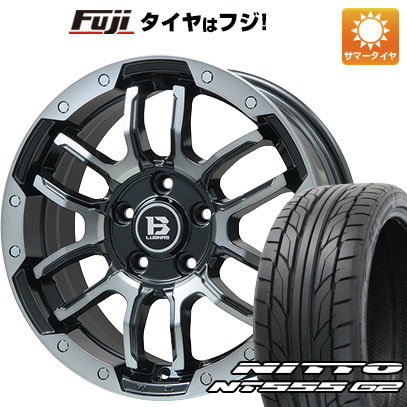 【パンク保証付き】【新品国産車用5穴114.3】 夏タイヤ ホイール4本セット 225/45R18 ニットー NT555 G2 ビッグウエイ B-LUGNAS FRD(ブラックポリッシュ/ブラッククリア) 7.5J 18インチ(送料無料)