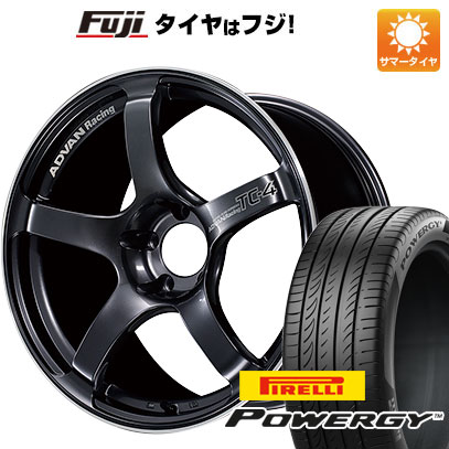 【新品国産車用4穴100】 夏タイヤ ホイール4本セット 185/65R15 ピレリ パワジー ヨコハマ アドバンレーシング TC-4 5.5J 15インチ(送料無料)