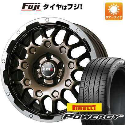 【新品国産車用5穴114.3】 夏タイヤ ホイール4本セット 235/55R18 ピレリ パワジー レアマイスター LMG MS-9W ブロンズリムポリッシュ 7.5J 18インチ(送料無料)