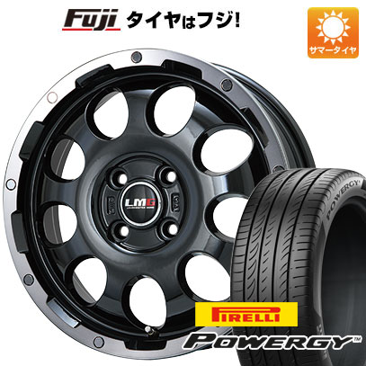【新品国産車用4穴100】 夏タイヤ ホイール4本セット 205/45R17 ピレリ パワジー レアマイスター LMG CS-9 ブラック/ブラッククリアリム 6.5J 17インチ(送料無料)
