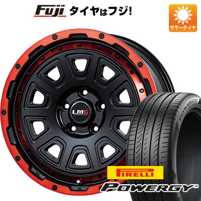 【新品国産車用5穴114.3】 夏タイヤ ホイール4本セット 225/65R17 ピレリ パワジー レアマイスター LMG DS-10 マットブラック/レッドリム 7.5J 17インチ(送料無料)｜フジコーポレーション