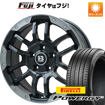 【新品国産車用5穴114.3】 夏タイヤ ホイール4本セット 225/45R18 ピレリ パワジー ビッグウエイ B-LUGNAS FRD(マットブラック/ブラッククリアリム) 7.5J 18インチ(送料無料)