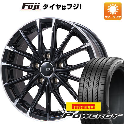 【新品国産車用5穴100】 夏タイヤ ホイール4本セット 225/60R17 ピレリ パワジー ブランドルライン DF-10M グロスブラック/カットスポーク 17インチ(送料無料)|フジコーポレーション