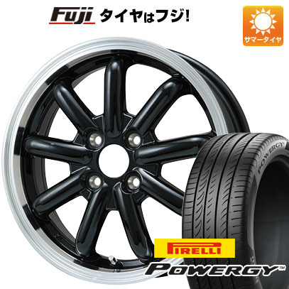 【新品 軽自動車】N-BOX タント スペーシア 夏タイヤ ホイール4本セット 165/55R15 ピレリ パワジー ブランドルライン ストレンジャーKST-9改 ブラック/リムポリッシュ 4.5J 15インチ(送料無料)