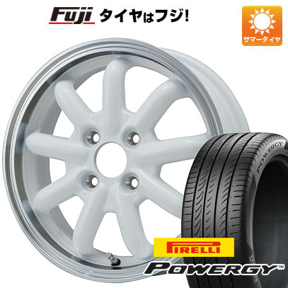 【新品 軽自動車】N-BOX タント スペーシア 夏タイヤ ホイール4本セット 165/55R15 ピレリ パワジー ブランドルライン ストレンジャーKST-9改 ホワイト/リムポリッシュ 4.5J 15インチ(送料無料)|フジコーポレーション