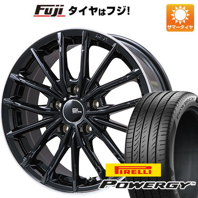 【新品国産車用5穴100】 夏タイヤ ホイール4本セット 225/60R17 ピレリ パワジー ブランドルライン DF-10M グロスブラック/リムポリッシュ 7J 17インチ(送料無料)|フジコーポレーション